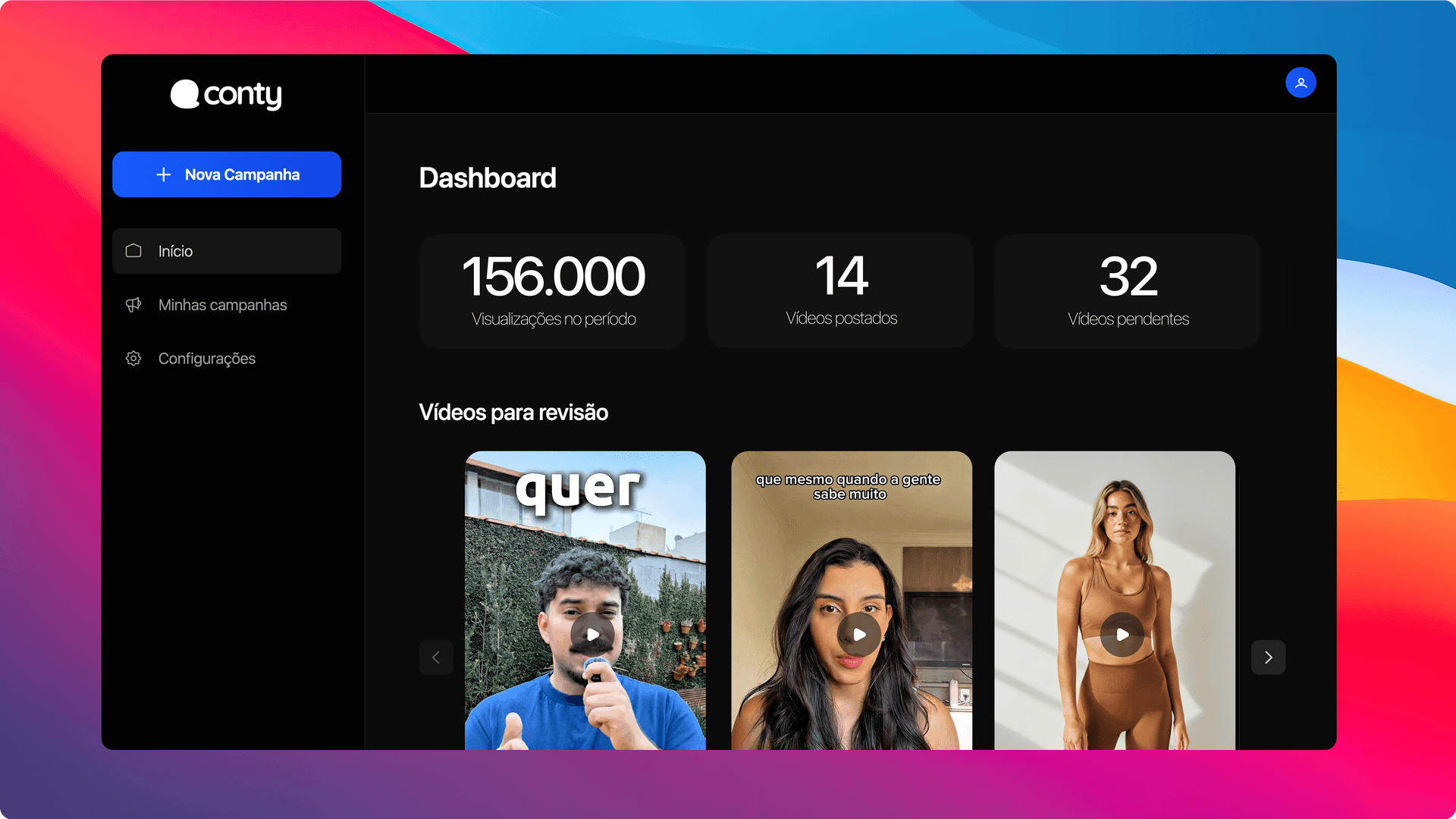 Missão patrocinada no app Conty